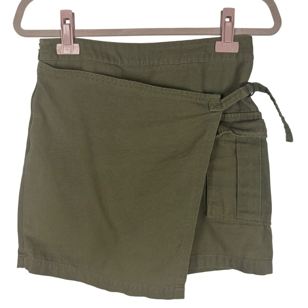 Urban Outfitters S Olive Green Wrap Skirt Y2K 100% Cotton